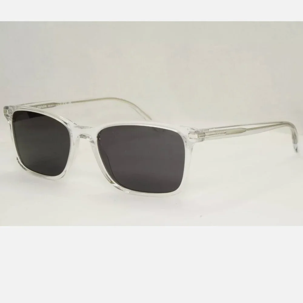 New Prada Black Transparent Crystal Square Sunglasses